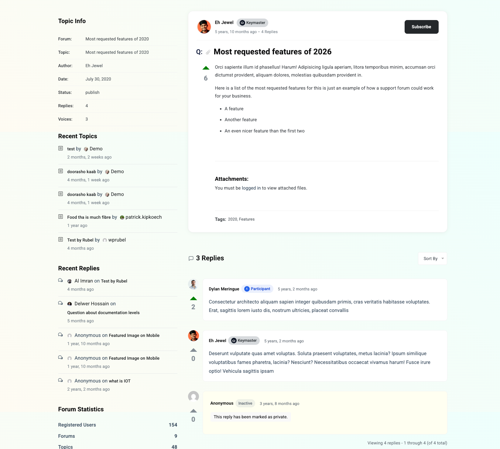 Forumax topic page with voting