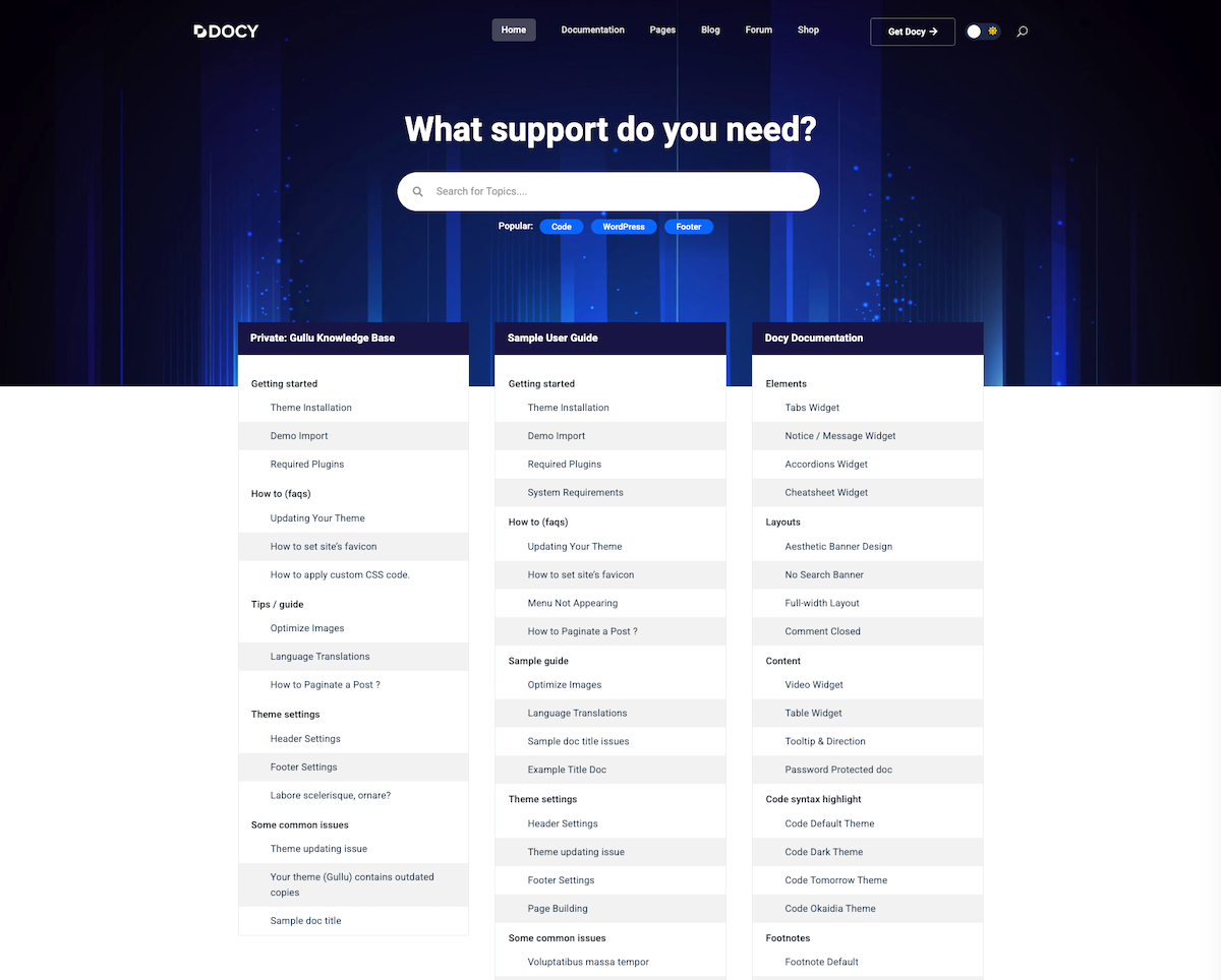 User Manuals demo