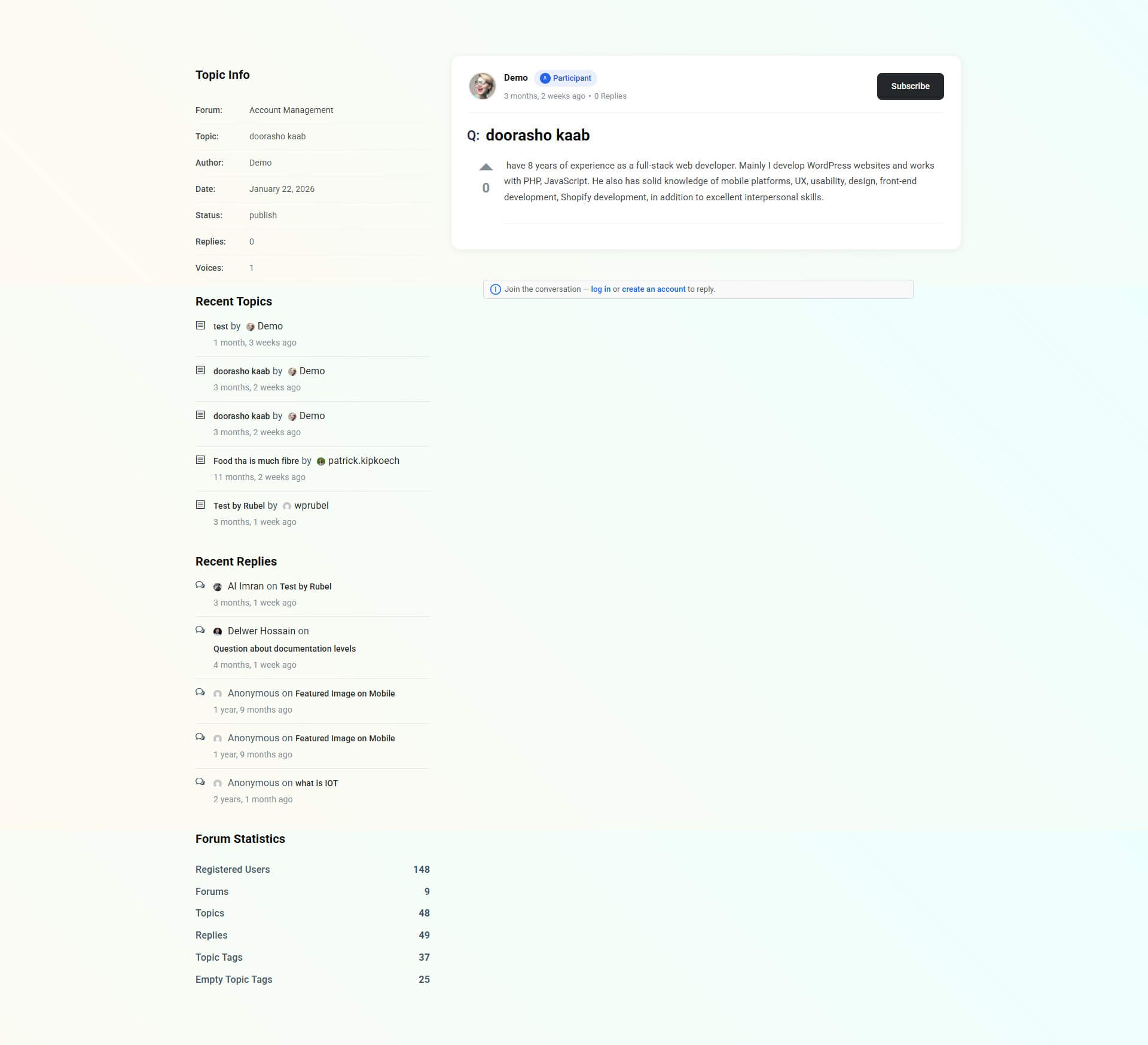 Forum Thread
