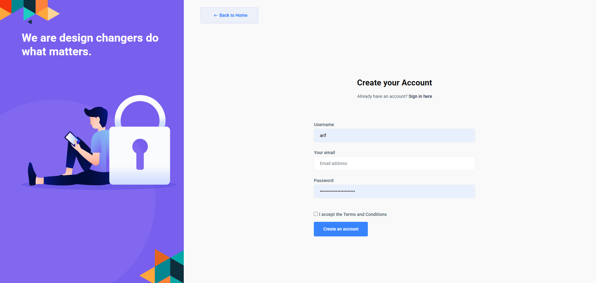 Create Account