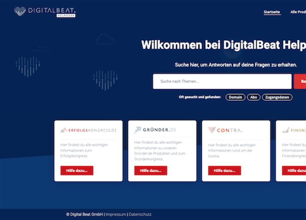 DigitalBeat helpdesk built with Docy