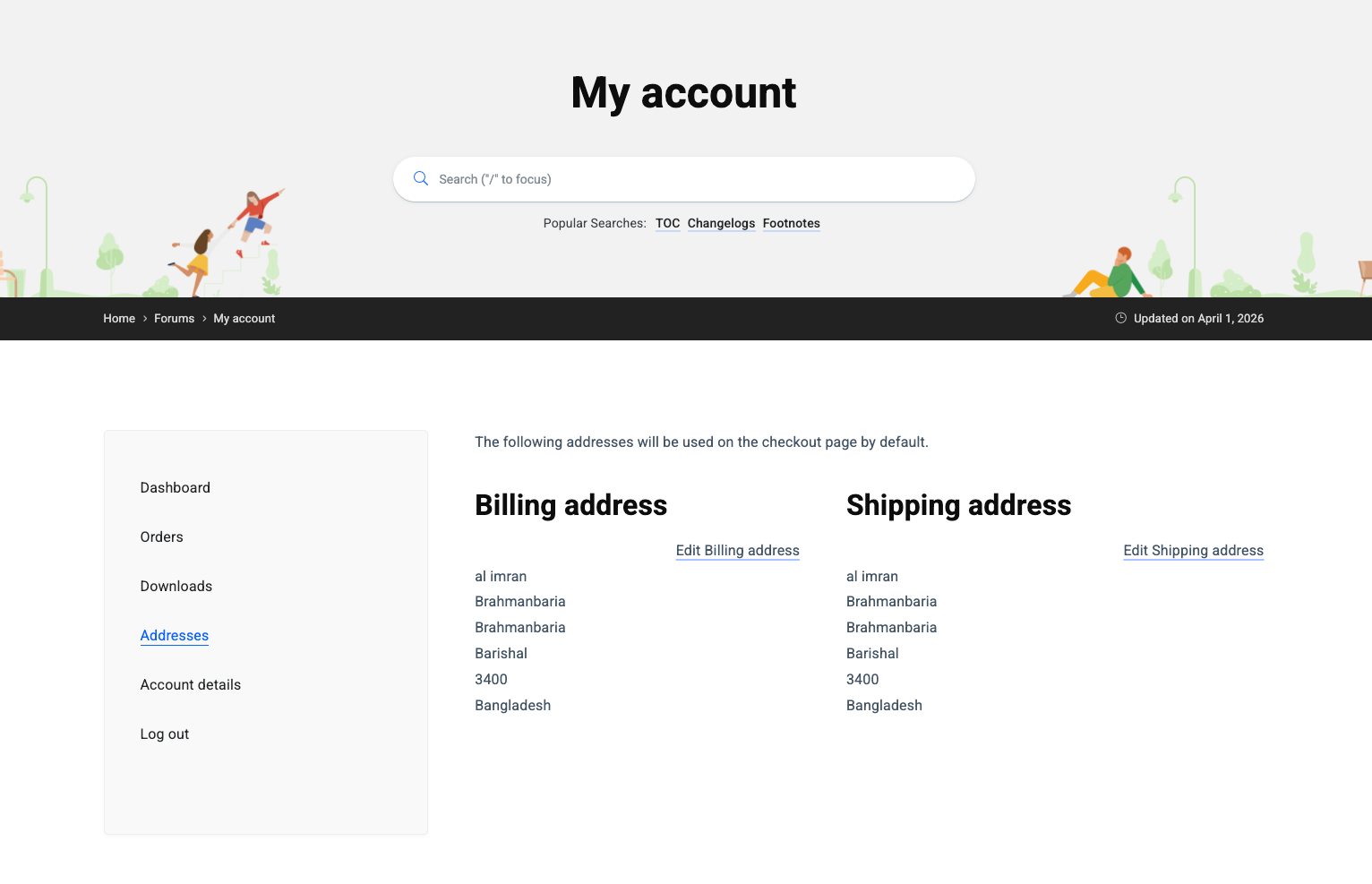 Docy WooCommerce My Account page