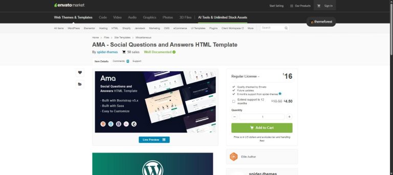 AMA – Social Questions and Answers HTML Template